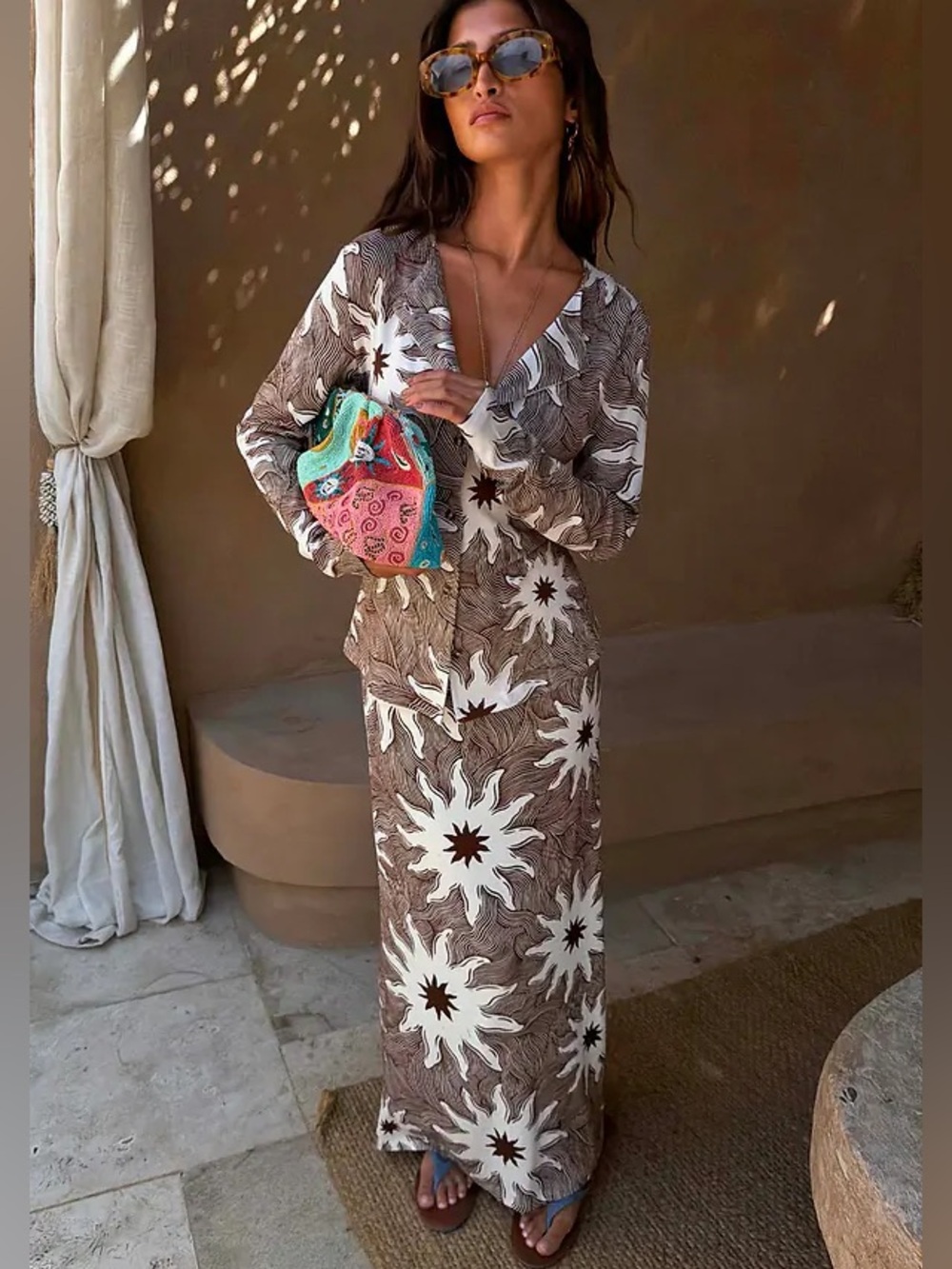 NWT Never Fully Dressed Dorris Chocolate Soleil Ribbed Maxi Skirt